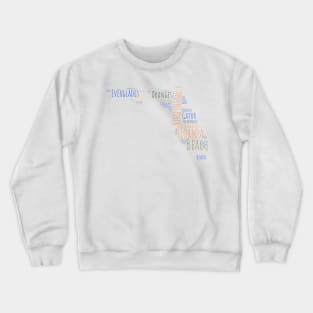 Colorful Florida Map Typography Crewneck Sweatshirt